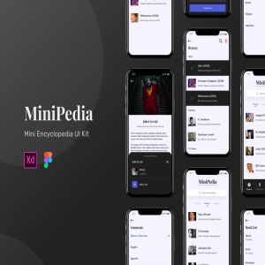 一流设计素材网下午茶：百科全书UI Kit套装下载[Fig,XD]