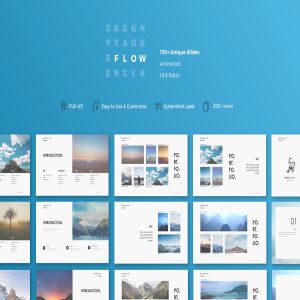 简约设计风格企业宣传介绍PPT幻灯片模板 Flow Powerpoint Template