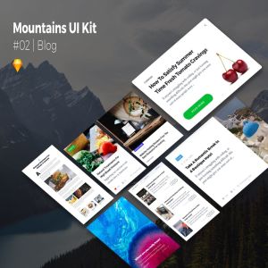 博客新闻资讯类网站UI套件 Mountains UI Kits | Blog