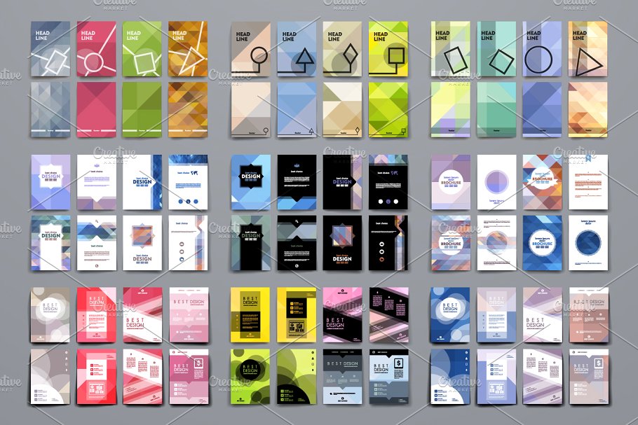 漂亮的几何设计风格的装饰模板  Big Pack Various Geometric Templates