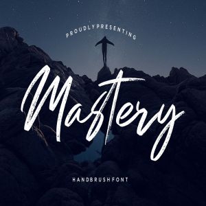豪迈硬朗英文笔刷草书字体下载 Mastery Hand Brush