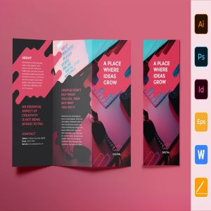 数字广告代理商三折页宣传册宣传单设计模板 Digital Advertising Agency Brochure Trifold