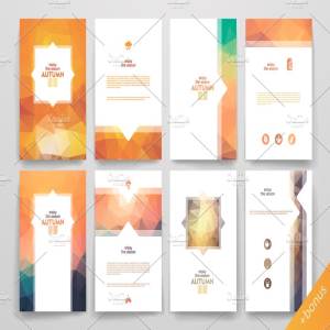 丰收季节秋天主题小册子模板 Set of Autumn brochures