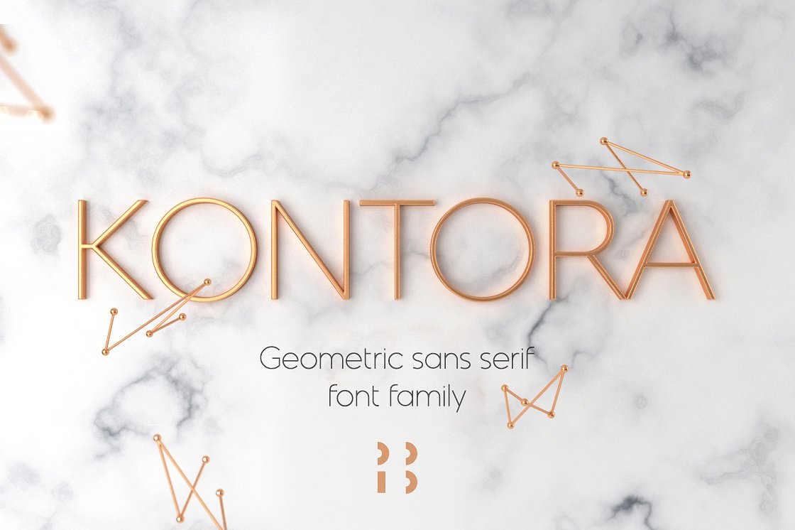 几何形状无衬线字体 Kontora typeface