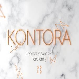 几何形状无衬线字体 Kontora typeface