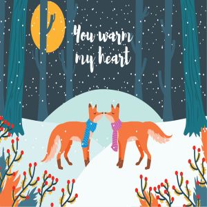 爱情主题狐狸情侣矢量图插画素材 Fox – Vector Illustration