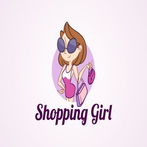 时尚购物女郎形象Logo设计模板 Shopping Girl – Fashion Mascot Logo插图1