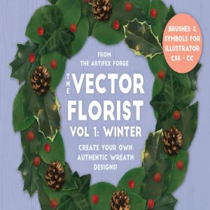逼真植物花卉图案AI笔刷 The Vector Florist – Brushes: Winter插图1