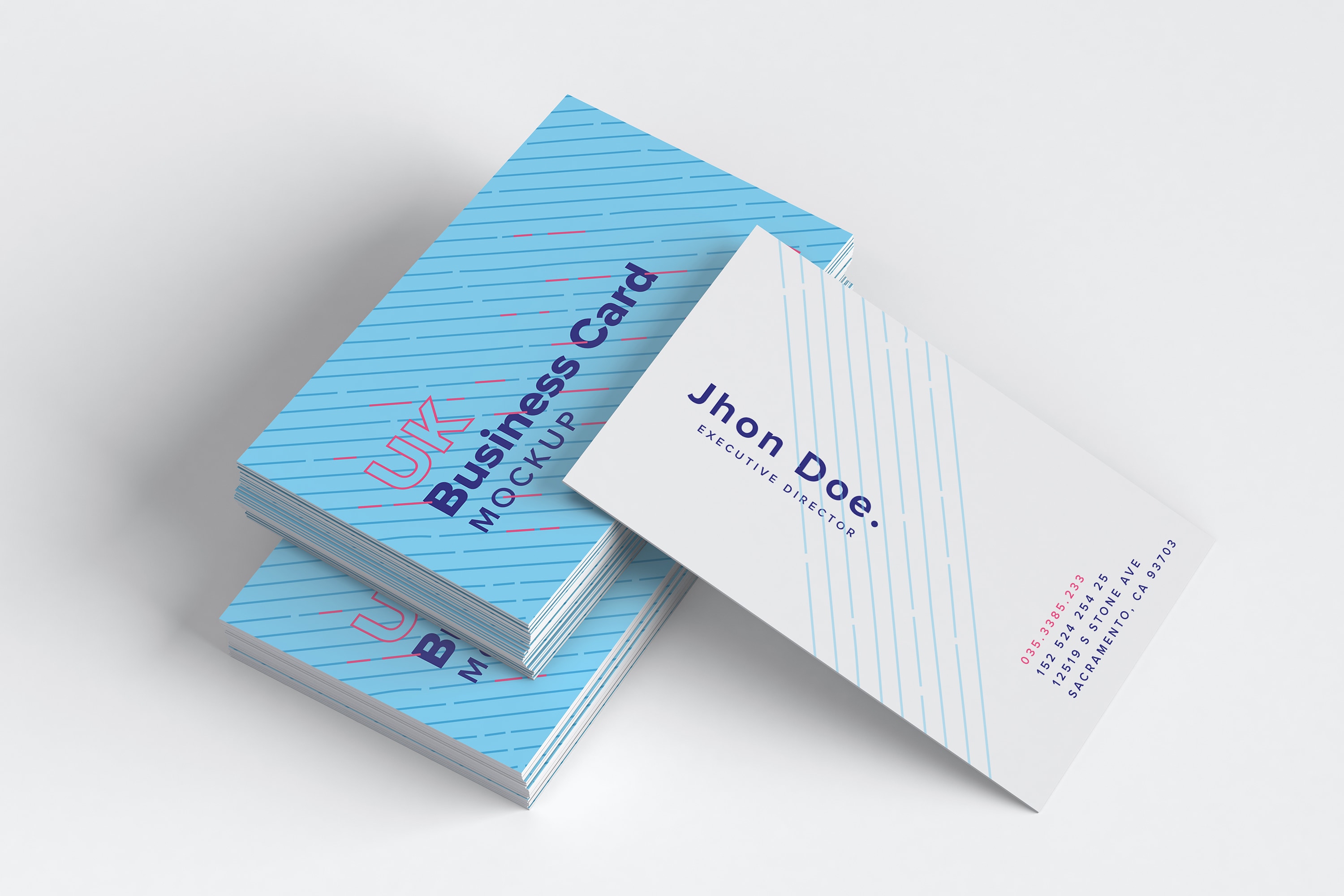 英国尺寸标准企业名片设计图预览样机09 UK Business Cards Mockup 09