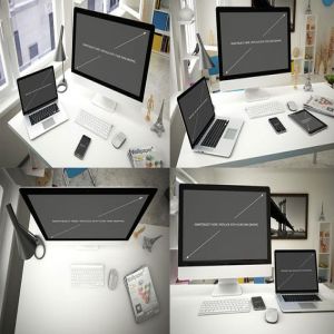 Apple智能产品设备样机套装 Computer Mockup – 14 Poses插图2