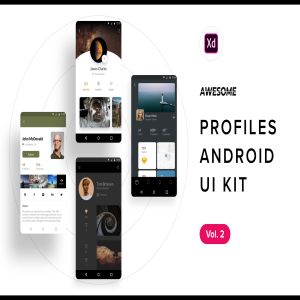 安卓平台社交APP应用用户界面设计XD模板v2 Android UI Kit – Profiles Vol. 2 (Adobe XD)