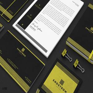 黑黄配色企业形象设计素材包 Black Yellow Corporate Identity PSD插图1