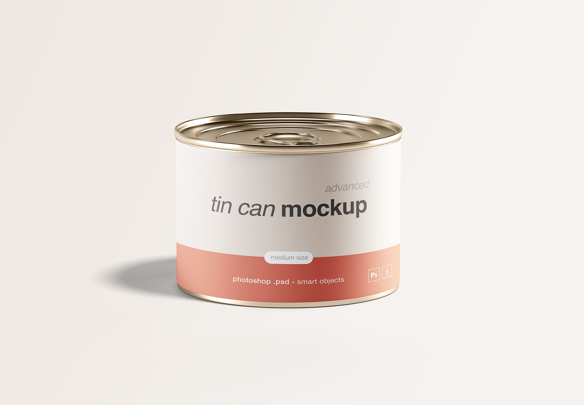 中型锡罐食品罐头外观设计样机模板 Medium Tin Can Mockup