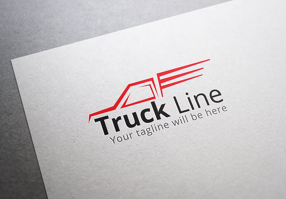 精简卡车线条Logo模板 Truck Line Logo