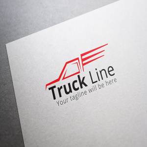 精简卡车线条Logo模板 Truck Line Logo