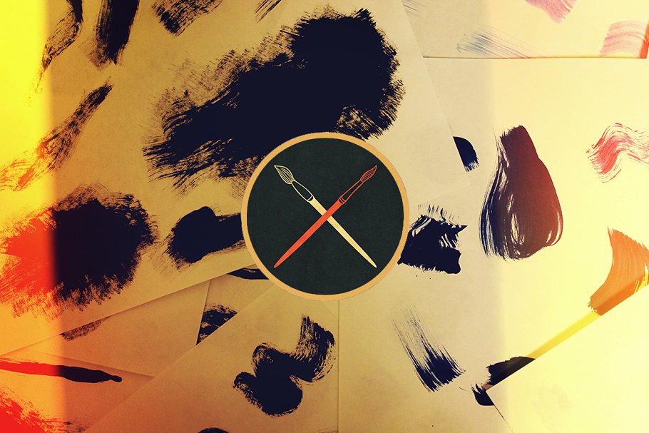 150手工画笔笔画笔迹PS笔刷 150 Handcrafted Acrylic Brushes