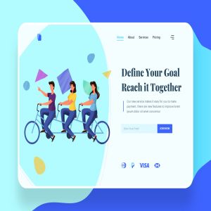 目标确定主题网站设计矢量插画素材 Define Your Goal Illustration – Website Header