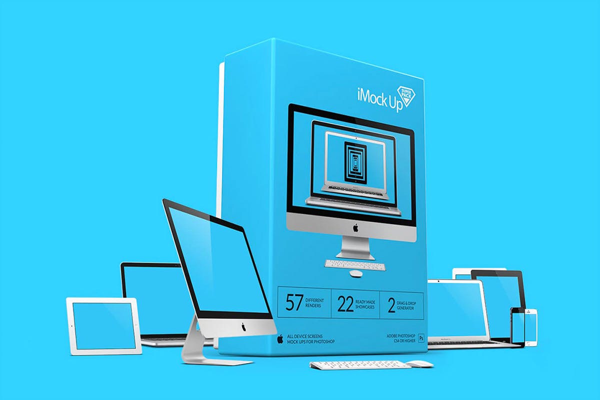 Apple系列产品设备样机超级套装 i Mock Up Super Pack