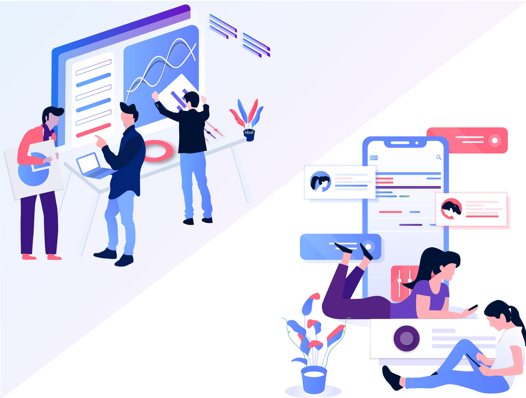 互联网市场营销插画图下载[Ai]