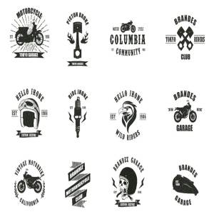 复古欧美风摩托品牌徽章设计模板 Vintage Badges Motorcycle插图3