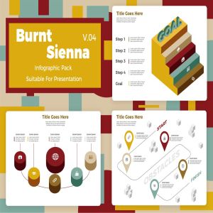 市场业务规划信息图表矢量设计模板v4 Burnt Sienna v4 – Infographic