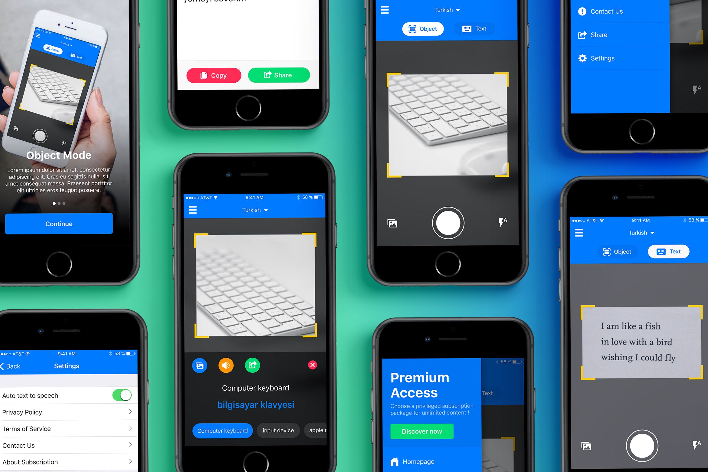手机摄像头相机APP应用UI设计套件 Whatsit – Camera Detector App UI Kit