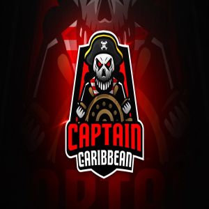 加勒比海盗船长电子竞技吉祥物Logo标志设计模板 Captain Caribbean – Mascot & Esport Logo