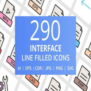 290枚办公数据图表类线框多色图标下载[AI, CDR, EPS, JPG, PNG, SVG]