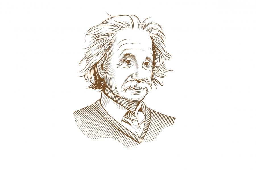 素描爱恩斯坦人物图案 Albert Einstein