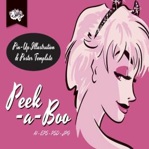 性感女郎文胸内衣主题手绘图形 Sexy Burlesque Pin-Up Illustration