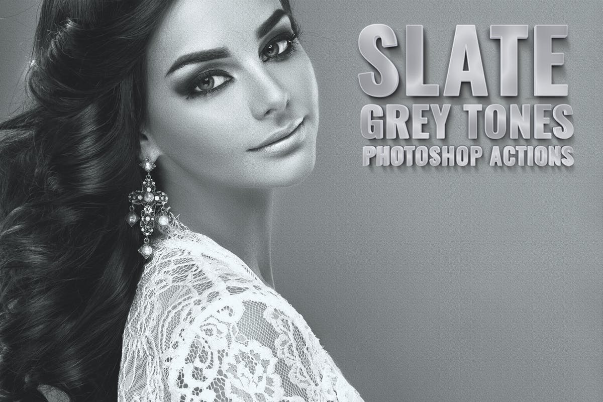 高级灰照片效果调色滤镜PS动作 Slate Grey Tones Photoshop Actions
