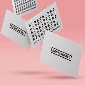 企业名片设计展示样机 Floating Business Card Mockup