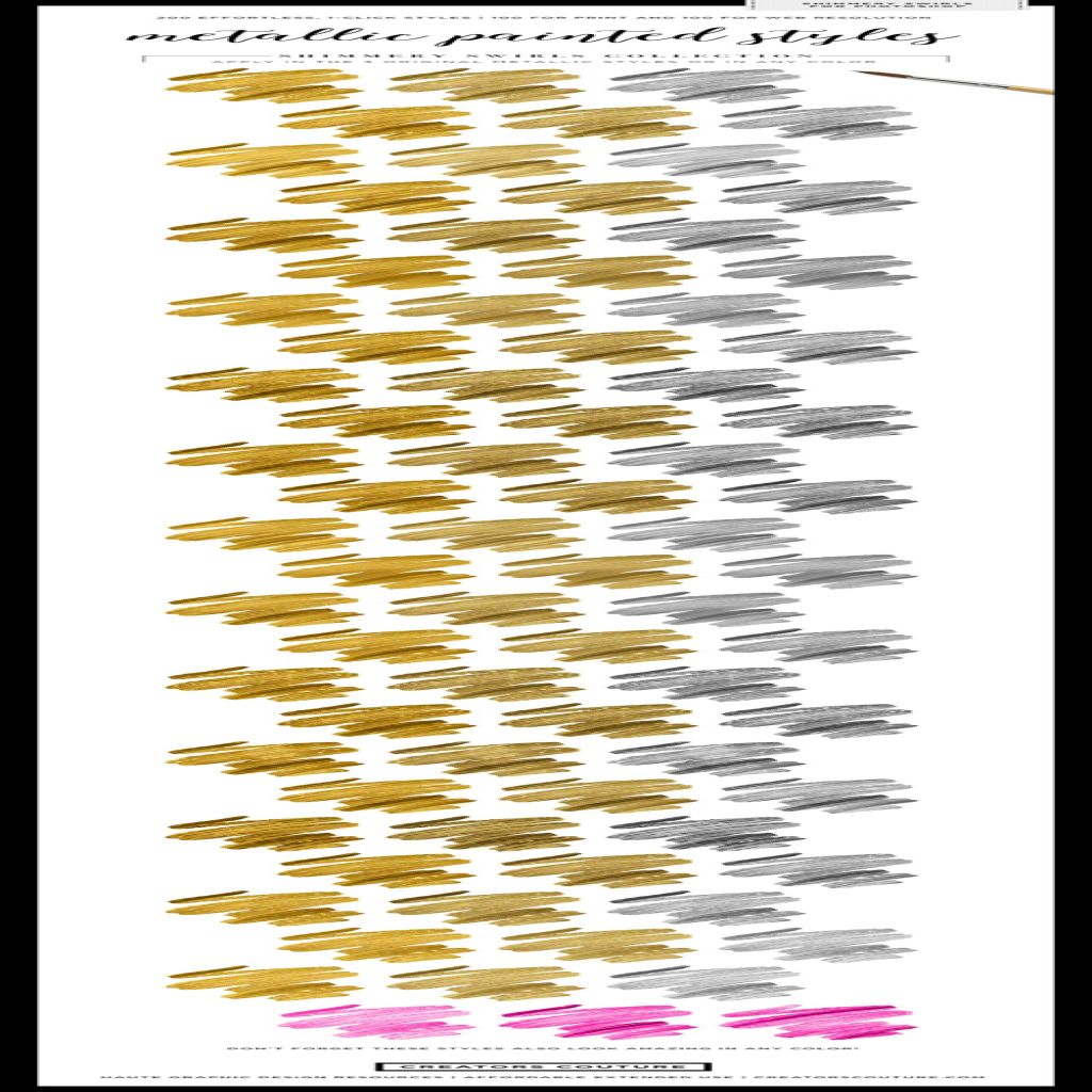 黄金&金粉笔刷质感图层样式下载（100种，asl格式，附带简易的视频教程）
