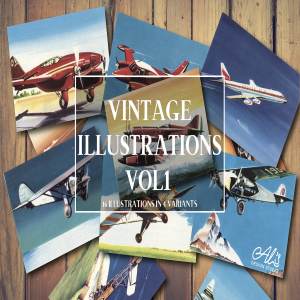 一套16架珍贵的老式飞机插图