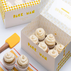 六只装规格纸杯蛋糕包装盒外观设计样机01 Six Cupcake Box Mockup 01