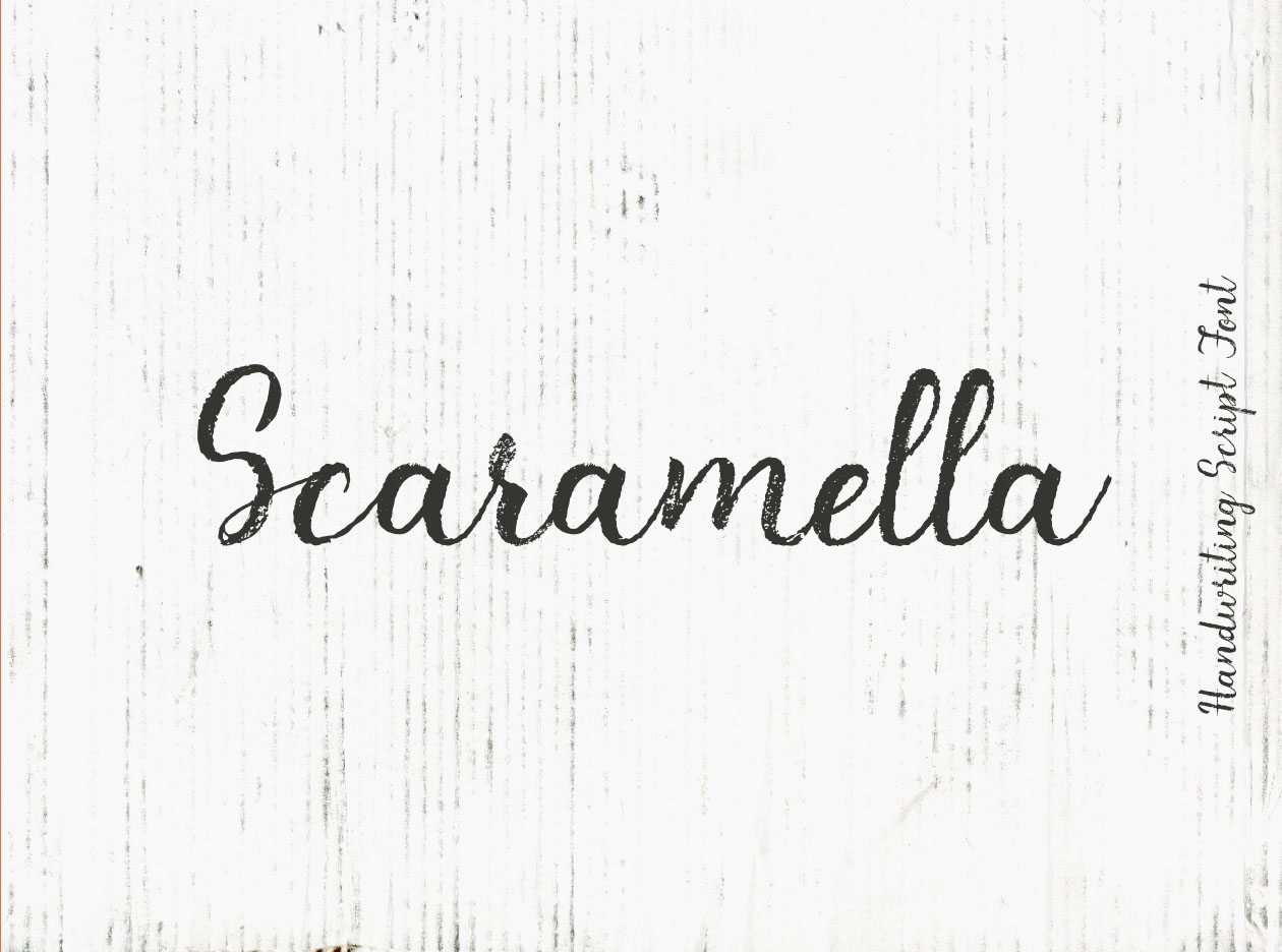 软刷画笔手工制作英文书法字体 Scaramella Handwriting Script Font