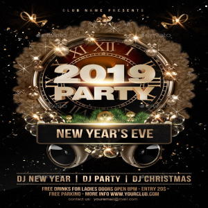 2019新年派对海报模板 New Year Party Flyer [psd]