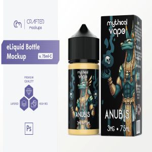 75ml容量电子烟烟油瓶外观设计样机模板 eLiquid Bottle Mockup v. 75ml-C