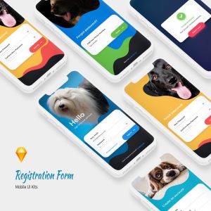 APP应用注册登录界面设计UI素材 Login & Signup Form – Mobile UI Kits