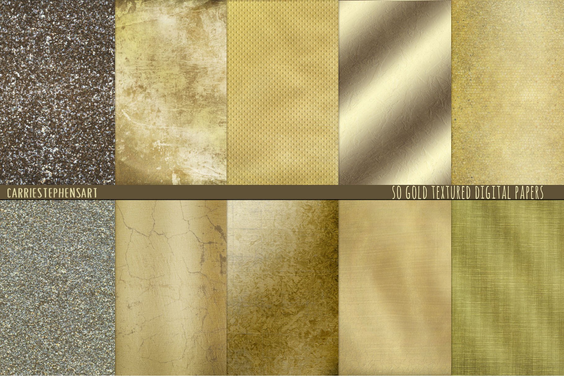多材质金色浅金色调数码纸张纹理 Gold Digital Background Textures