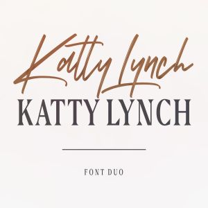 Katty Lynch笔刷艺术字体&衬线字体合集 Katty Lynch Brush Font – Free Serif