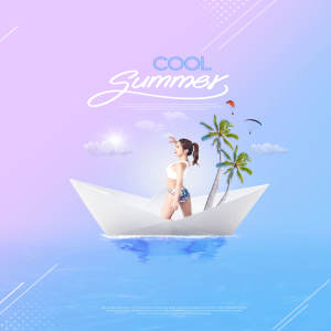 夏季海上旅行活动创意海报设计模板