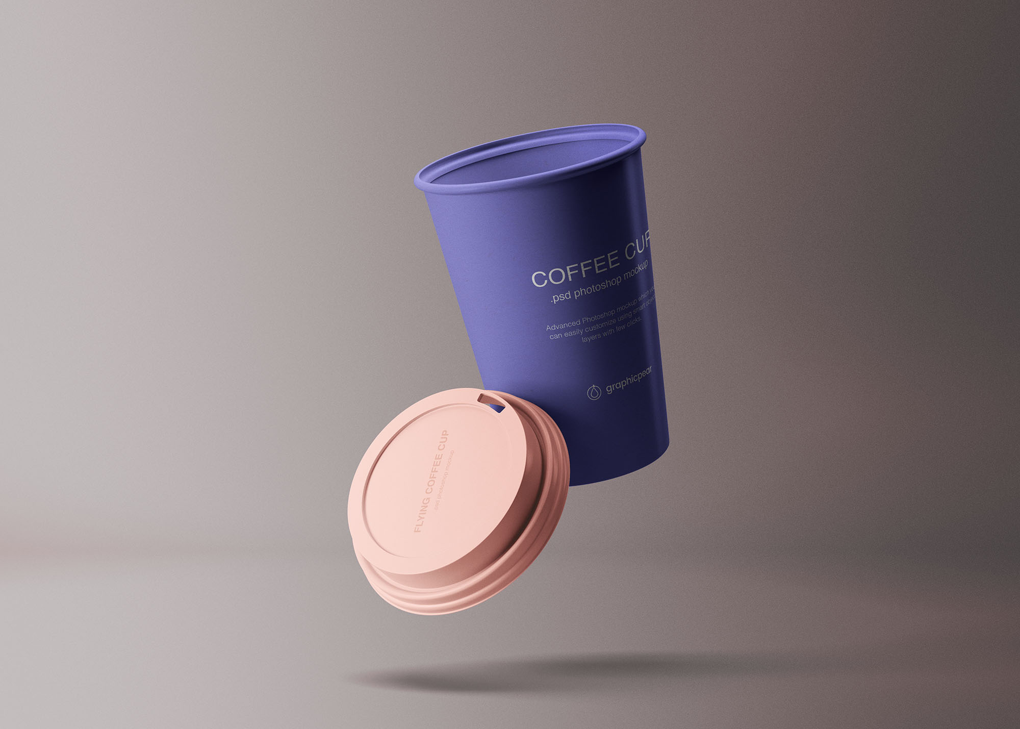 创意纸杯设计定制外观效果图样机模板 Flying Coffee Cup Mockup