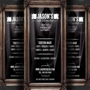 服装定制裁缝店传单模板 Tailor Shop Flyer Template