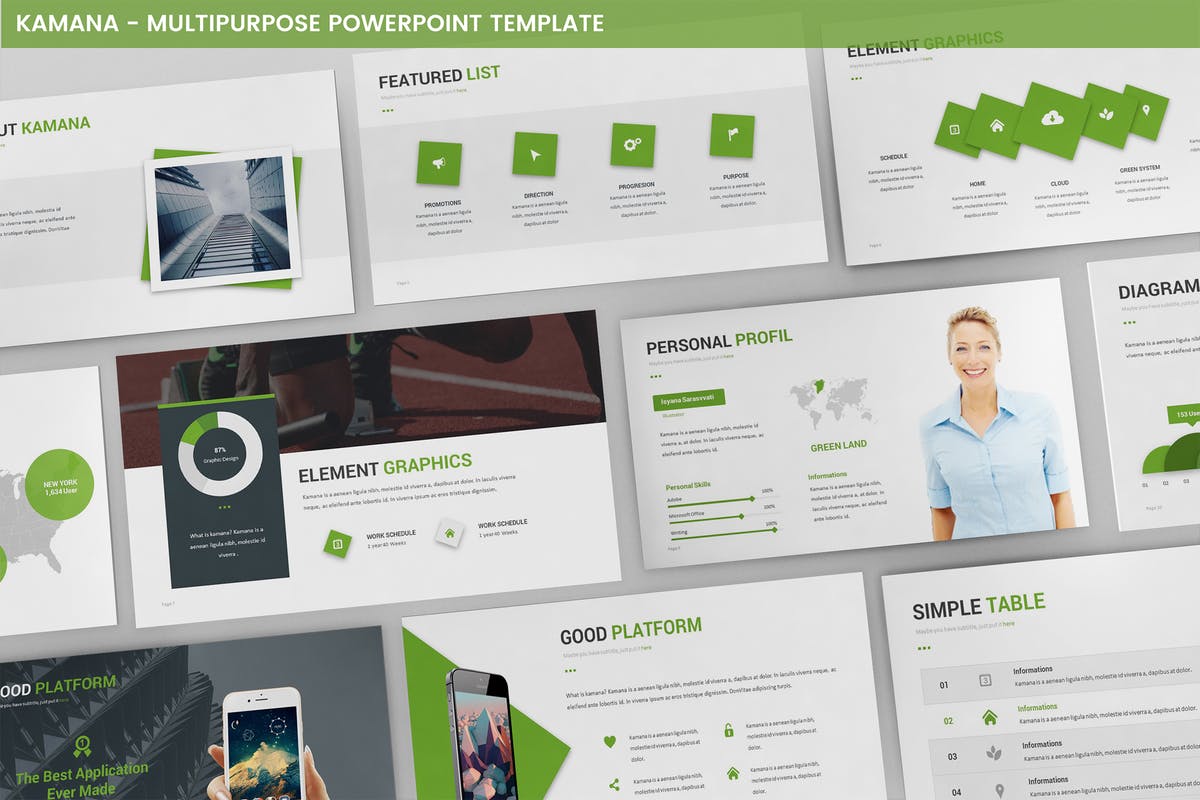 产品业务介绍PPT幻灯片模板下载 Kamana Powerpoint Template