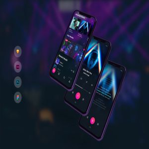 在线音乐播放器APP应用UI套件 Music Player with Lyrics Mobile UI Kit