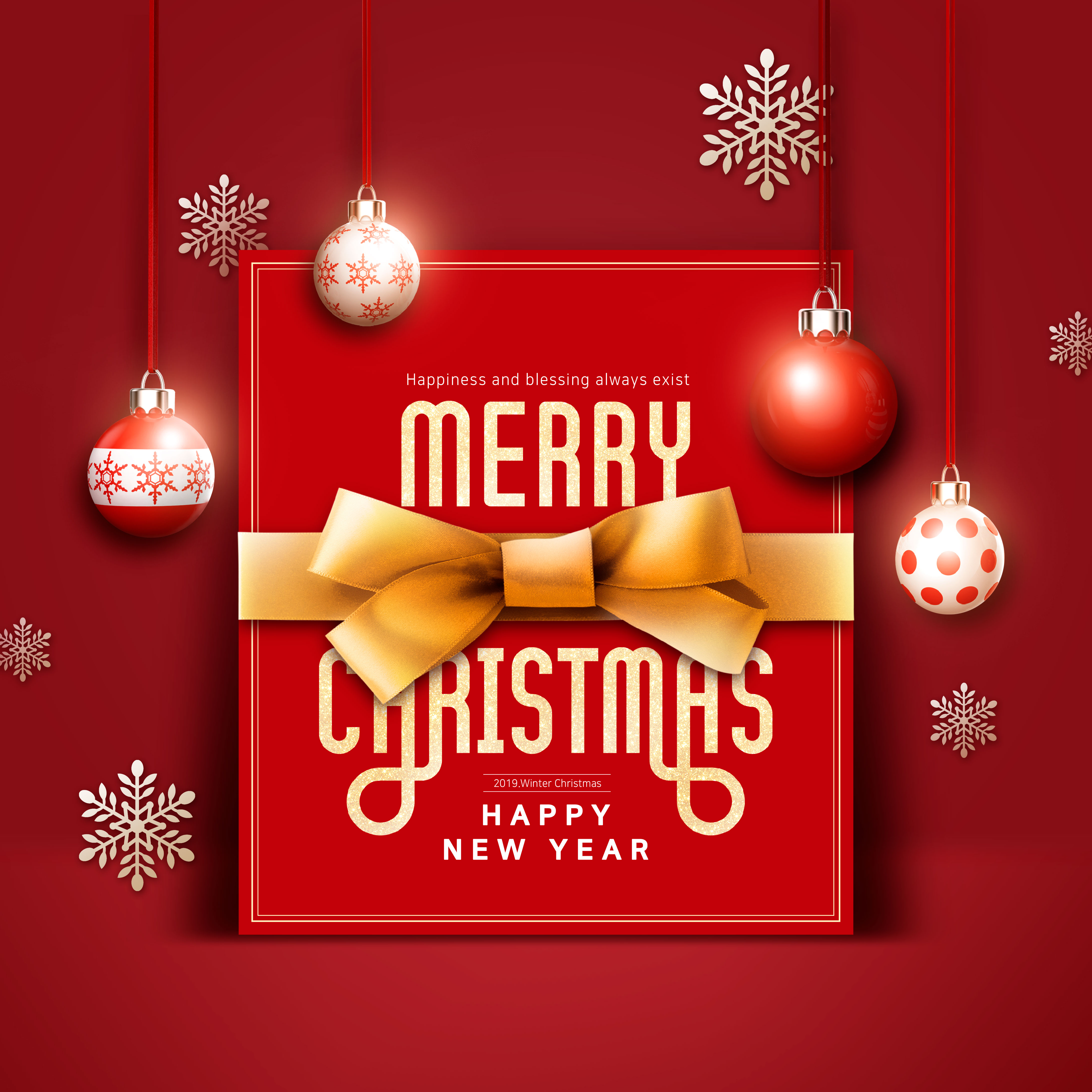 圣诞/新年主题礼品祝福海报传单设计素材