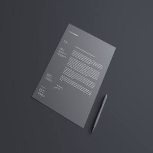 简约风企业信纸设计效果图样机 Simple Letterhead Mockup
