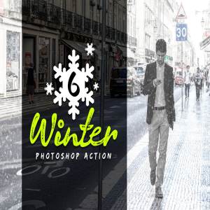 6款冬季雪花效果处理的PS动作 6 Winter Photoshop Action