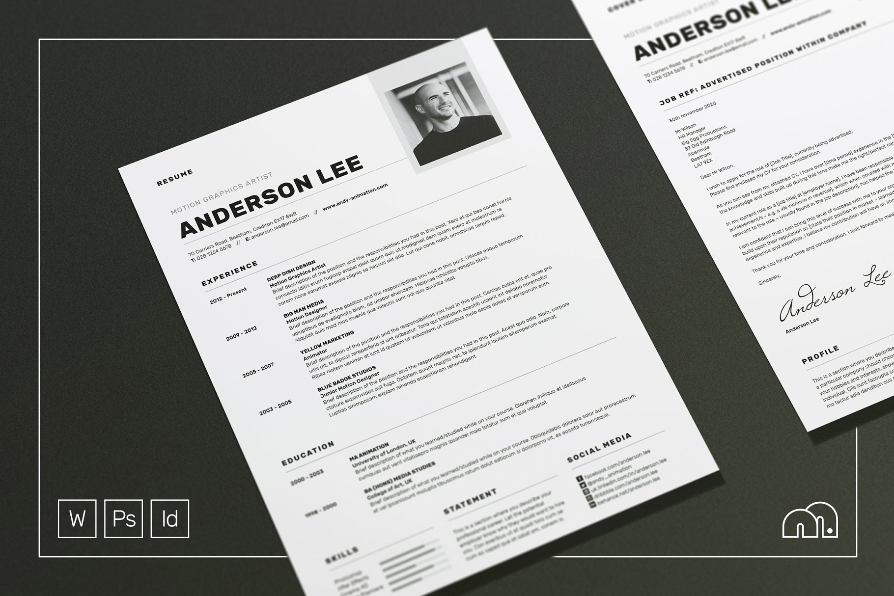 专业介绍信&个人简历模板 Anderson – Resume/CV